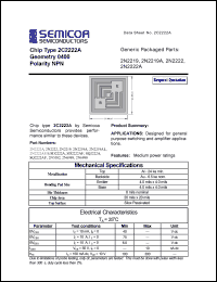 2N2219AL datasheet: Chip: geometry 0400; polarity NPN 2N2219AL