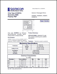 SD2907A datasheet: Chip: geometry 0600; polarity PNP SD2907A