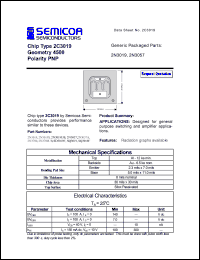 2N3057A datasheet: Chip: geometry 4500; polarity PNP 2N3057A