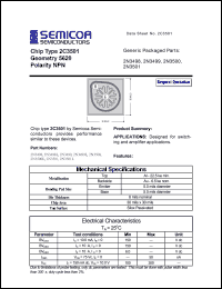 2N3498L datasheet: Chip: geometry 5620; polarity NPN 2N3498L