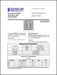 2N3506 datasheet: Chip: geometry 1506; polarity NPN 2N3506