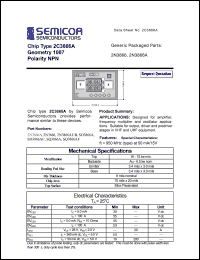 2N3866A datasheet: Chip: geometry 1007; polarity NPN 2N3866A