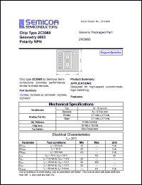 2N3960 datasheet: Chip: geometry 0003; polarity NPN 2N3960