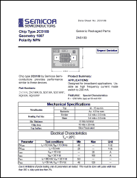 2N5109 datasheet: Chip: geometry 1007; polarity NPN 2N5109