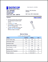 2N3500L datasheet: Chip: 6.0V; geometry 5620; polarity NPN 2N3500L