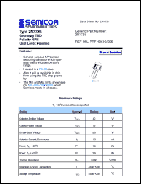 2N3735 datasheet: Chip: 5.0V; 1.5A; geometry TBD; polarity NPN 2N3735