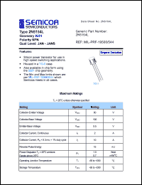 2N5154L datasheet: Chip: 5.5V; 2A geometry 9201; polarity NPN 2N5154L