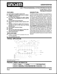 US3010ACW datasheet: 1.3-3.5V 5-bit programmable synchronous buck controller IC US3010ACW