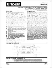 US3021MCW datasheet: 1.3-3.5V 5-bit programmable synchronous buck plus tripple LDO controller US3021MCW