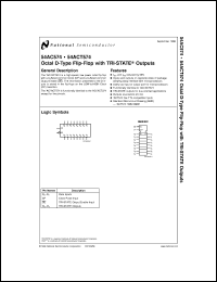 RM54AC574SSA datasheet: Octal D Flip-Flop with TRI-STATE Outputs RM54AC574SSA