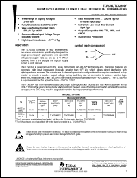 TLV2354ID datasheet:  QUAD LOW VOLTAGE LINCMOS(TM) DIFFERENTIAL COMPARATOR TLV2354ID