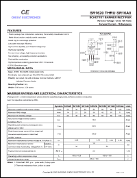 SR1680A datasheet: Schottky barrier rectifier. Common anode.  Max repetitive peak reverse voltage 80 V. Max average forward rectified current 16.0 A. SR1680A