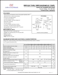 SRF840 datasheet: Schottky barrier rectifier. Max repetitive peak reverse voltage 40 V. Max average forward rectified current 8.0 A. SRF840