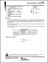 TLV1391CDBVR datasheet:  SINGLE DIFFERENTIAL COMPARATOR TLV1391CDBVR