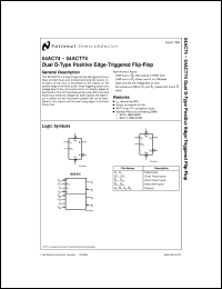 54AC74LM datasheet: Dual D Flip-Flop 54AC74LM