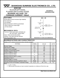 2CK120 datasheet: Silicon epitaxial planar switching diode. Reverse voltage 75 V. Average forward current 150 mA. 2CK120