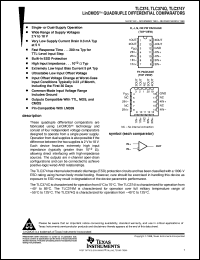 TLC374CPW datasheet:  QUAD GENERAL PURPOSE LINCMOS(TM) DIFFERENTIAL COMPARATOR TLC374CPW