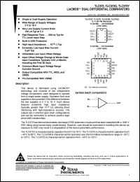 TLC372IDR datasheet:  DUAL GENERAL PURPOSE LINCMOS(TM) DIFFERENTIAL COMPARATOR TLC372IDR