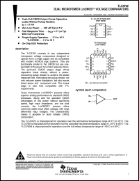 TLC3702CPW datasheet:  DUAL, MICROPOWER, PUSH-PULL OUTPUTS, LINCMOS(TM) VOLTAGE COMPARATOR TLC3702CPW