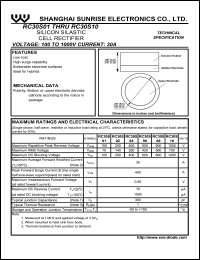 RC30S10 datasheet: Silicon silastic cell rectifier. Max repetitive peak reverse voltage 1000 V. Max average forward current 30 A. RC30S10