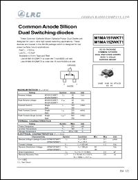 M1MA151WKT1 datasheet: 40 V, 100 mA, common anode silicon dual switching diode M1MA151WKT1