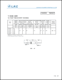 1N4934 datasheet: 100 V, 1 A, fast recovery diode 1N4934