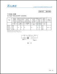 BA159 datasheet: 1000 V, 1 A, fast recovery diode BA159