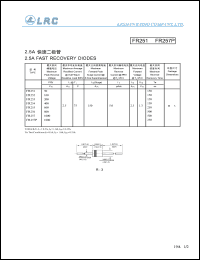 FR253 datasheet: 200 V, 2.5 A, fast recovery diode FR253