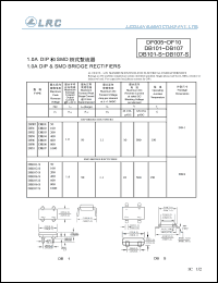 DF01 datasheet: 100 V, 1 A, bridge rectifier DF01