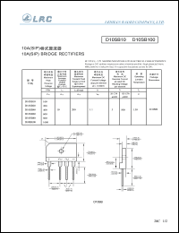 D10SB20 datasheet: 200 V, 10 A, bridge rectifier D10SB20