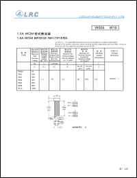 W005 datasheet: 50 V, 1.5 A, WOM bridge rectifier W005