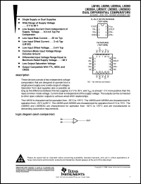 LM393D datasheet:  DUAL, GENERAL PURPOSE DIFFERENTIAL COMPARATOR LM393D