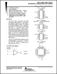 LM311P datasheet:  SINGLE, STROBED DIFFERENTIAL COMPARATOR LM311P