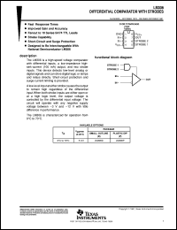 LM306DR datasheet:  SINGLE, STROBED, HIGH SPEED DIFFERENTIAL COMPARATOR LM306DR