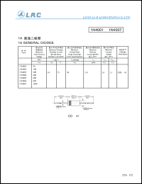 1N4001 datasheet: 50 V, 1 A general diode 1N4001