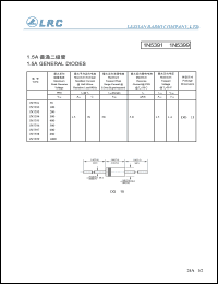 1N5393 datasheet: 200 V, 1.5 A general diode 1N5393