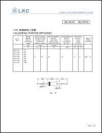 RL152G datasheet: 100 V, 1.5 A general purpose  diode RL152G