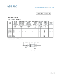 FR157G datasheet: 1000 V, 1.5 A fast GPP diode FR157G