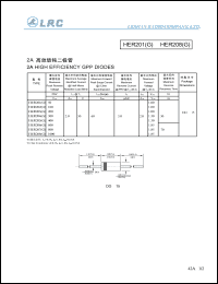HER207G datasheet: 800 V,  2 A, high efficiency GPP diode HER207G
