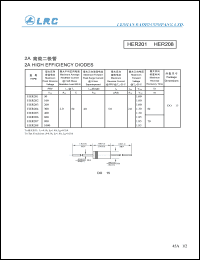 HER208 datasheet: 1000 V,  2 A, high efficiency  diode HER208