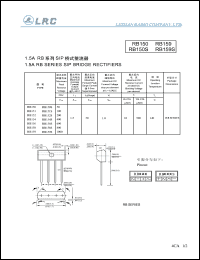 RB154 datasheet: 400 V,  1.5 A, bridge rectifier RB154