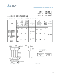 RB201S datasheet: 100 V,  2 A, bridge rectifier RB201S