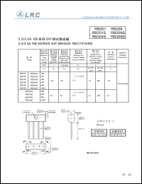 RB204S datasheet: 400 V,  2 A, bridge rectifier RB204S