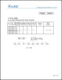 FM401 datasheet: 50 V,  1 A, glass passivated SMA diode FM401