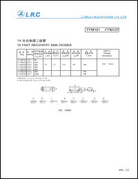 FFM102 datasheet: 100 V,  1 A, fast recovery SMA diode FFM102