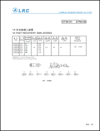 EFM105 datasheet: 300 V,  1 A, fast recovery SMA diode EFM105