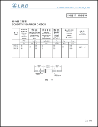 1N5817 datasheet: 20 V,  1 A, schottky barrier diode 1N5817