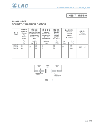 1N5818 datasheet: 30 V,  1 A, schottky barrier diode 1N5818