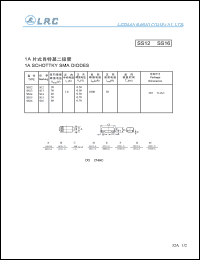 SS12 datasheet: 20 V,  1 A, schottky SMA diode SS12
