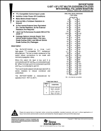 SN74CBT162292DL datasheet:  12-BIT 1-TO-2 FET MULTIPLEXER/DEMULTIPLEXER WITH INTERNAL PULLDOWN RESISTORS SN74CBT162292DL